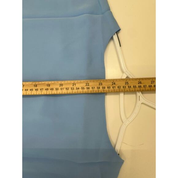 Drapers & Damons Womens Blouse Size XL Blue Short Sleeve Lined - Picture 10 of 12